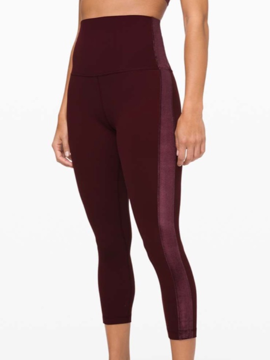 lululemon athletica Pants - Lululemon Align Super High Rise Crop Velvet Garnet Size 4